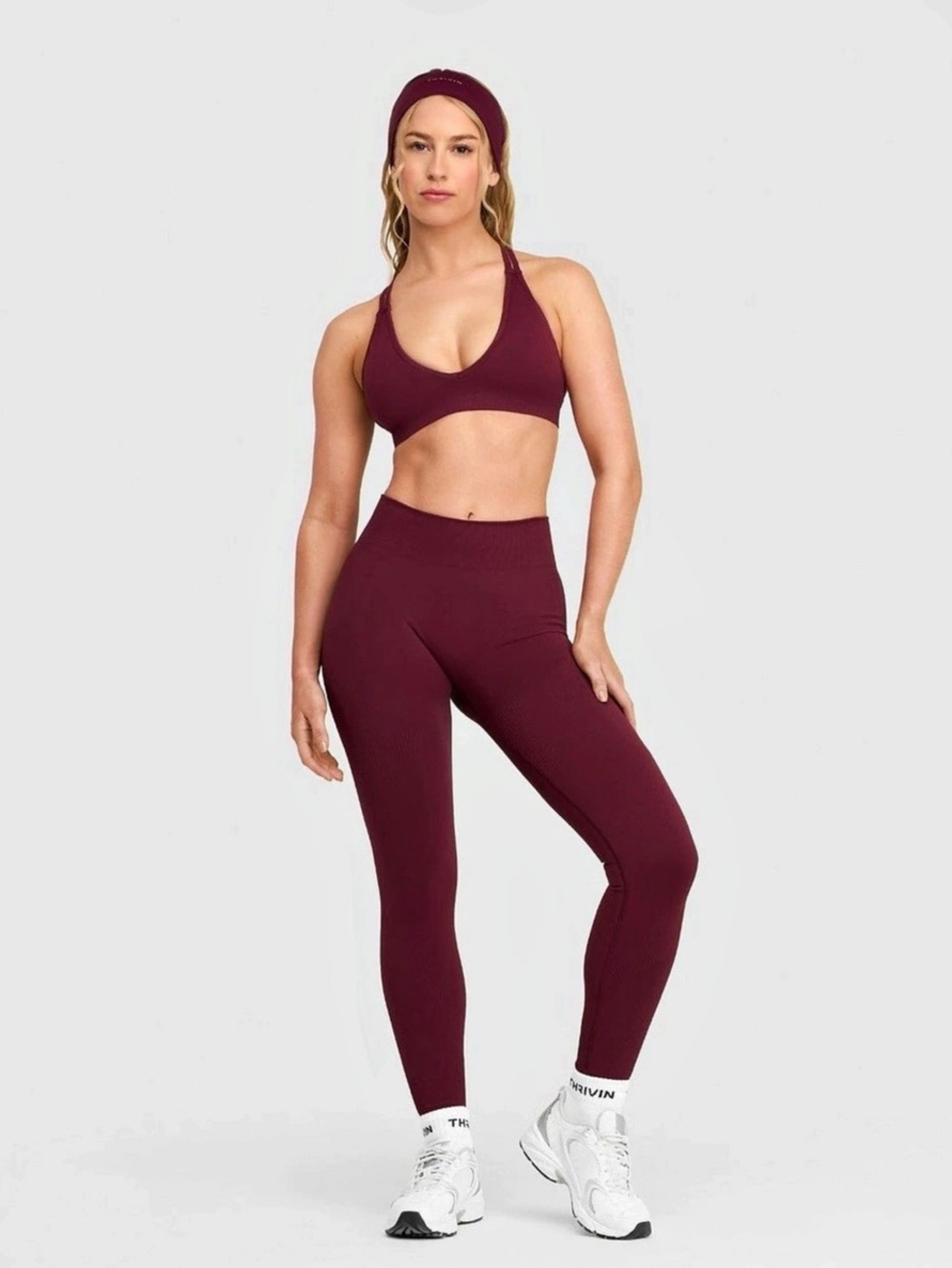 THRIVIN Elevate™ Sculpting Mid Waist Scrunch Leggings - Merlot